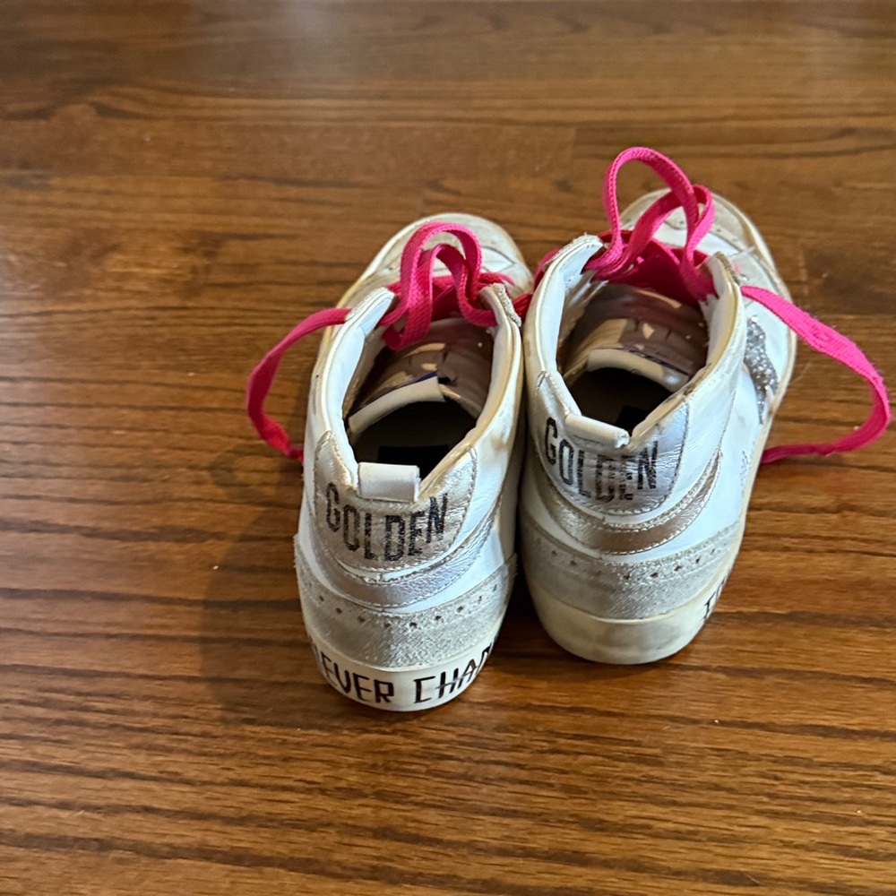 Golden Goose White Sneakers with Pink Laces - Picture 5 of 6